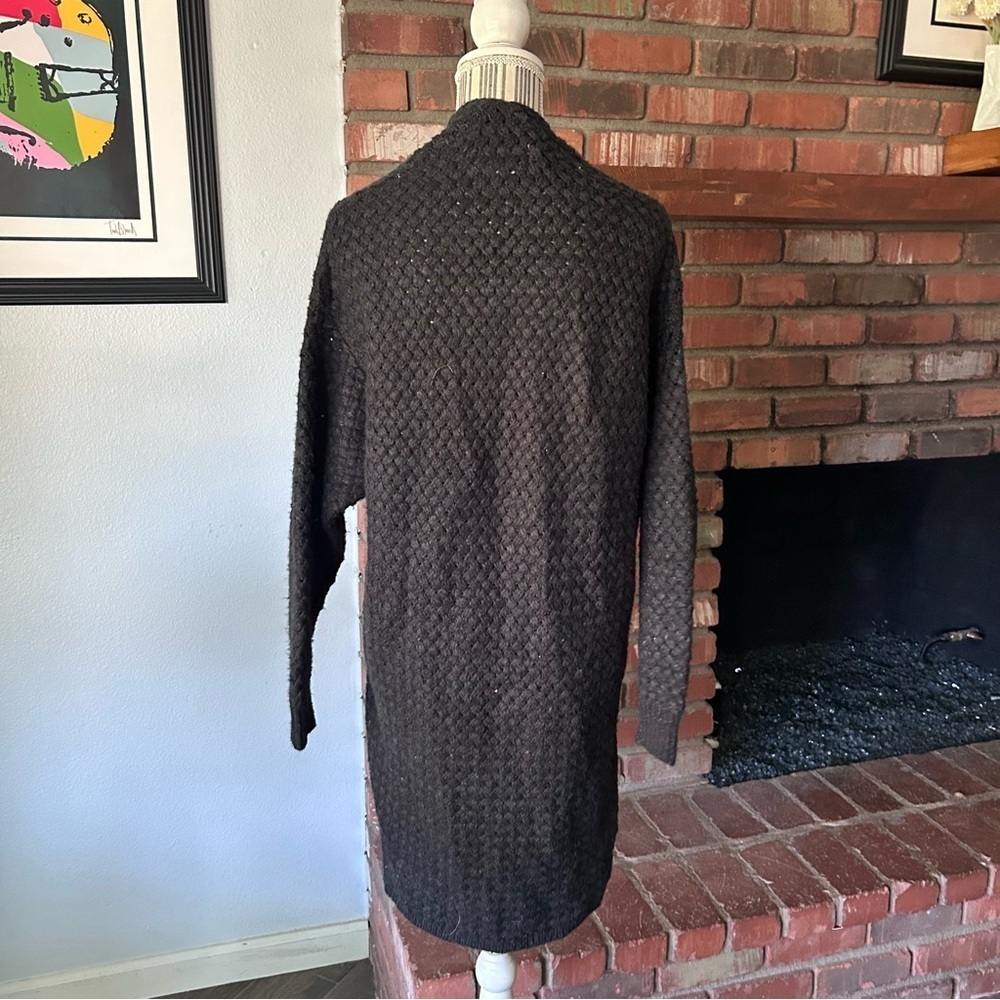 Anthropologie Honeycomb Cardigan Duster in Black Sz S - Picture 5 of 7